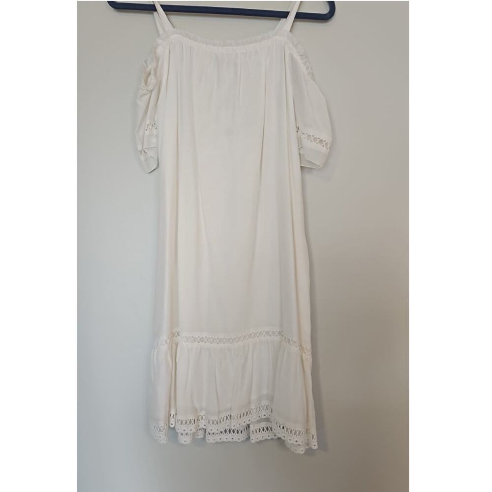 Ella Moss Brigitte Ruffle Dress – White – Size XS - Picture 2 of 5